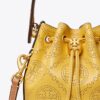 T Monogram Perforated Leather Mini Bucket Bag