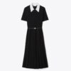T Monogram Pointelle Pleated Dress
