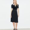 T Monogram Pointelle Pleated Dress