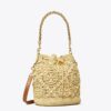 T Monogram Raffia Bucket Bag
