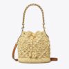 T Monogram Raffia Bucket Bag