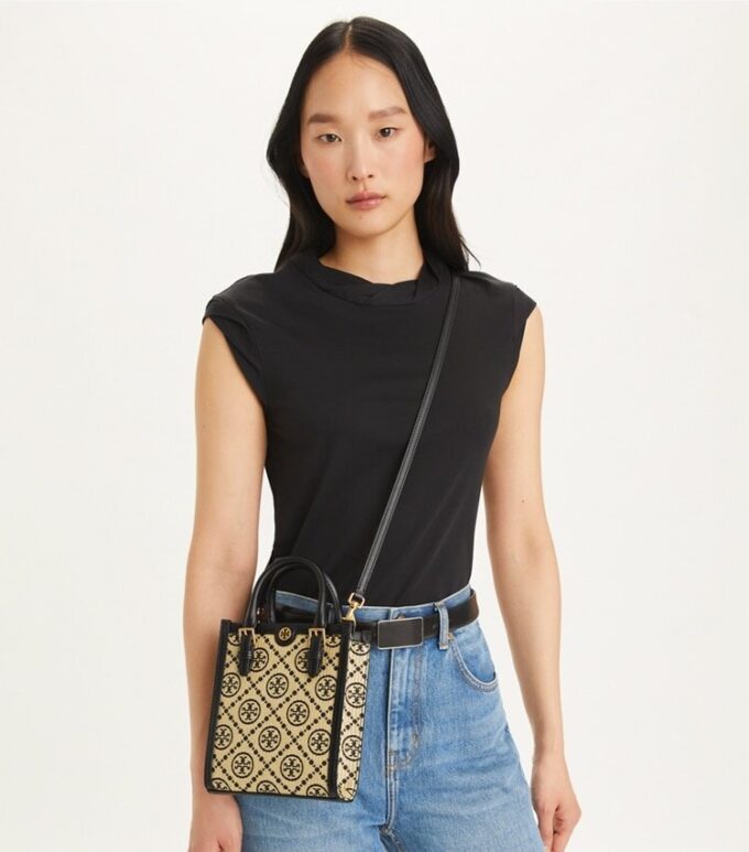T Monogram Raffia Mini Tote T Monogram Raffia Mini Tote