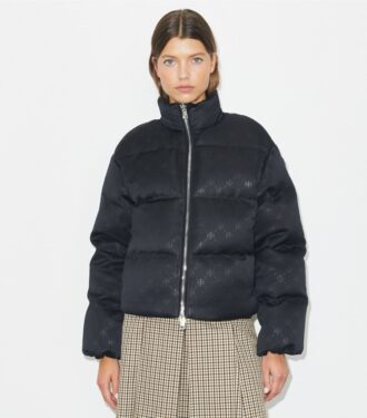 T Monogram Satin Puffer Jacket