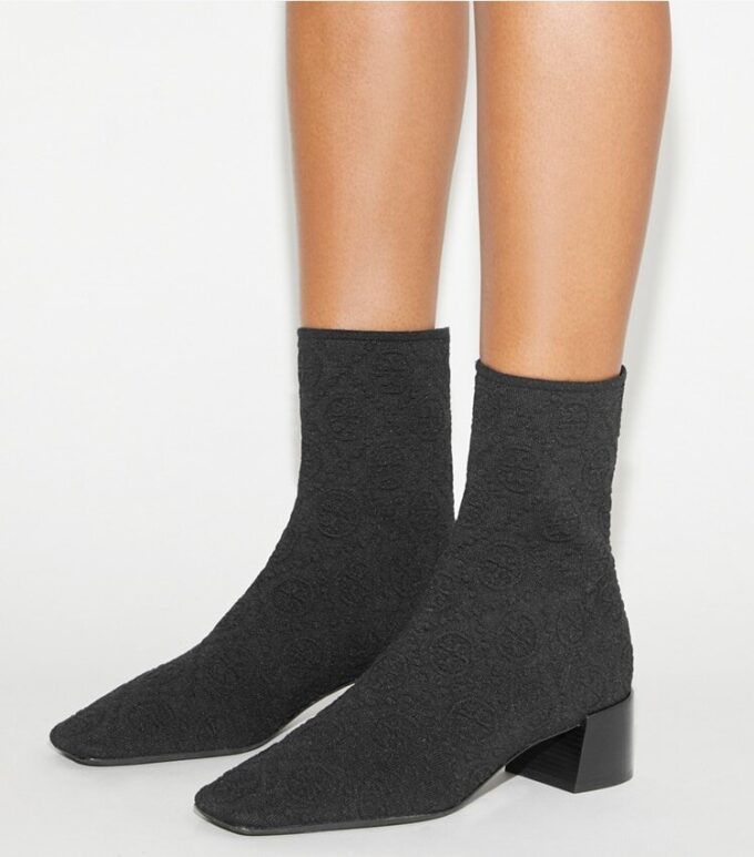 T Monogram Stretch Ankle Boot T Monogram Stretch Ankle Boot