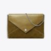 T Monogram Suede Envelope Chain Pouch