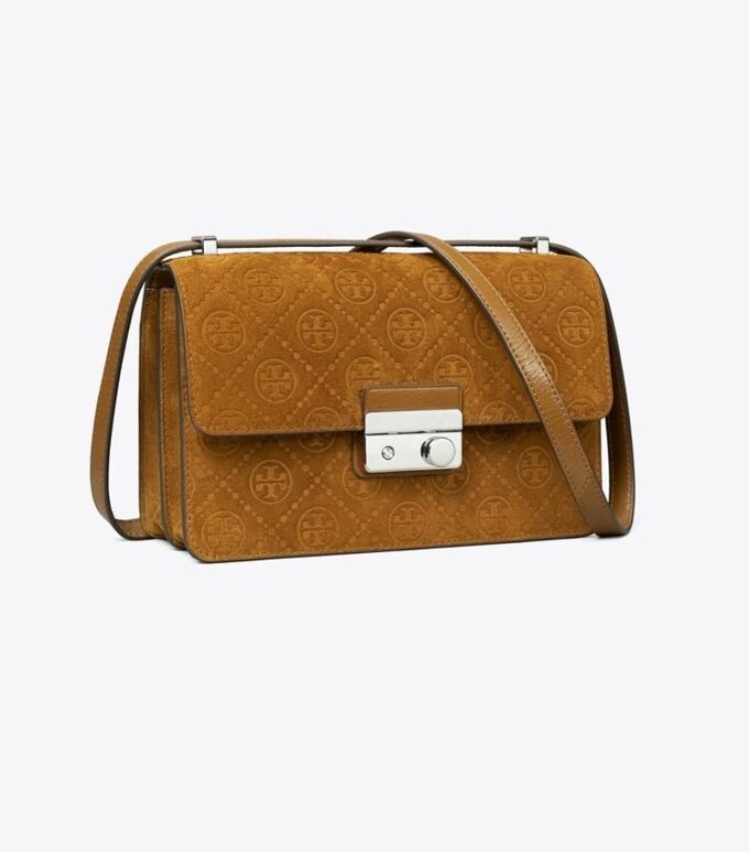 T Monogram Suede Shoulder Bag T Monogram Suede Shoulder Bag