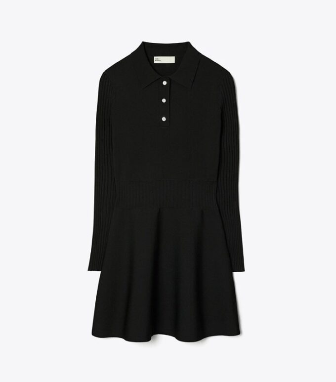Tech Knit Long-Sleeve Mini Polo Dress Tech Knit Long-Sleeve Mini Polo Dress
