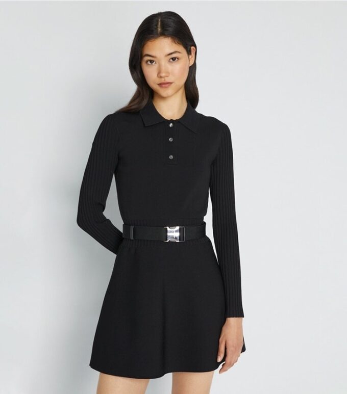 Tech Knit Long-Sleeve Mini Polo Dress Tech Knit Long-Sleeve Mini Polo Dress