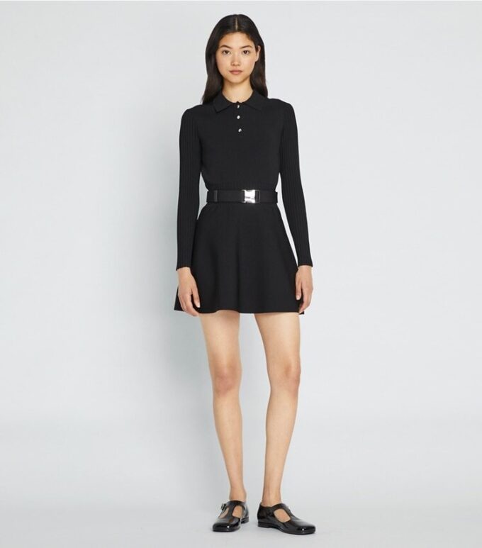 Tech Knit Long-Sleeve Mini Polo Dress Tech Knit Long-Sleeve Mini Polo Dress