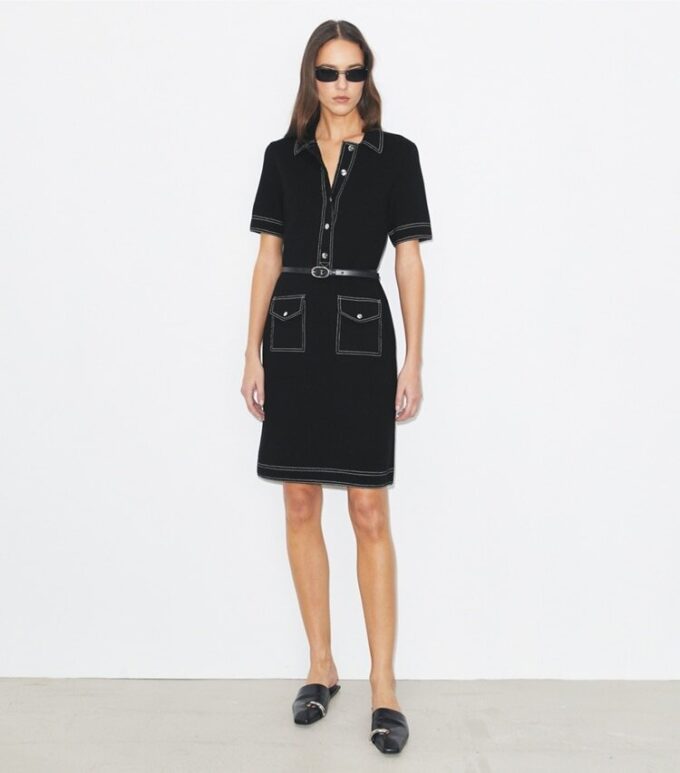 Topstitch Wool Camp Dress