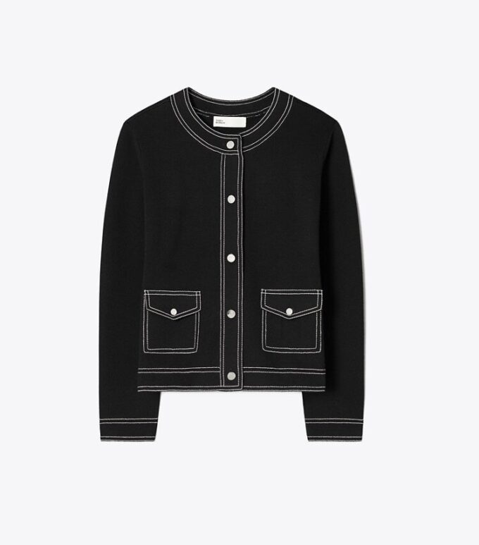 Topstitch Wool Cardigan