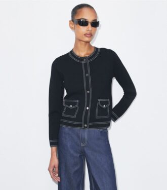 Topstitch Wool Cardigan Topstitch Wool Cardigan