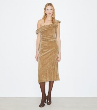Twisted Cotton Velvet Dress