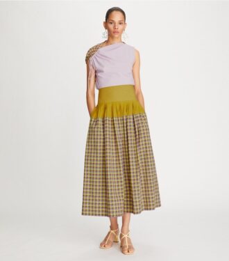 Veronica Plaid Colorblock Skirt