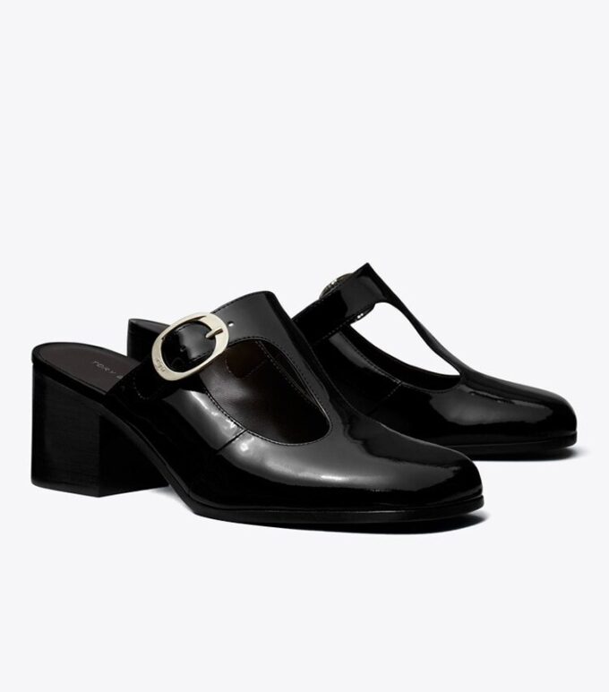 Violet T-Strap Heeled Mule Violet T-Strap Heeled Mule