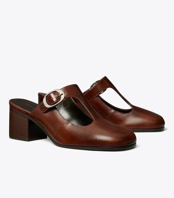 Violet T-Strap Heeled Mule Violet T-Strap Heeled Mule