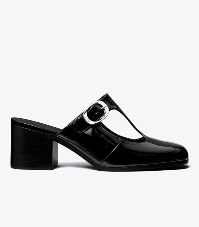 Violet T-Strap Heeled Mule Violet T-Strap Heeled Mule