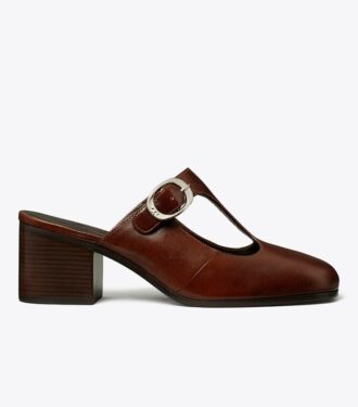 Violet T-Strap Heeled Mule