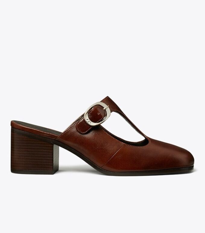 Violet T-Strap Heeled Mule Violet T-Strap Heeled Mule
