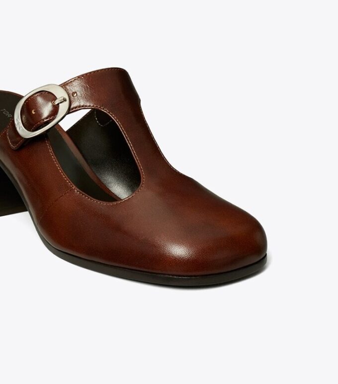 Violet T-Strap Heeled Mule Violet T-Strap Heeled Mule