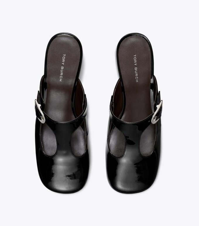Violet T-Strap Heeled Mule Violet T-Strap Heeled Mule