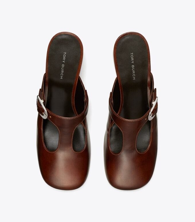 Violet T-Strap Heeled Mule Violet T-Strap Heeled Mule
