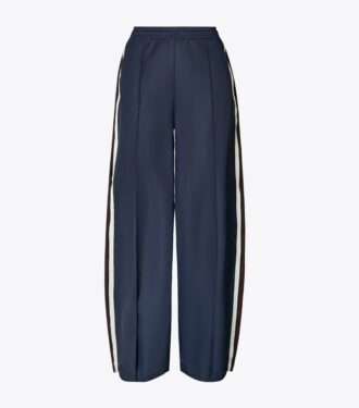 Wide-Leg Nylon Track Pant