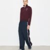 Wide-Leg Nylon Track Pant