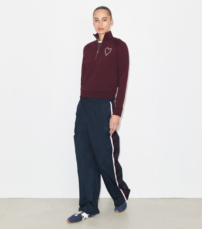 Wide-Leg Nylon Track Pant