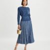 Windowpane Plaid Silk Boatneck Top Windowpane Plaid Silk Boatneck Top