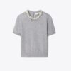 Wool And Sequin Short-Sleeved Sweater