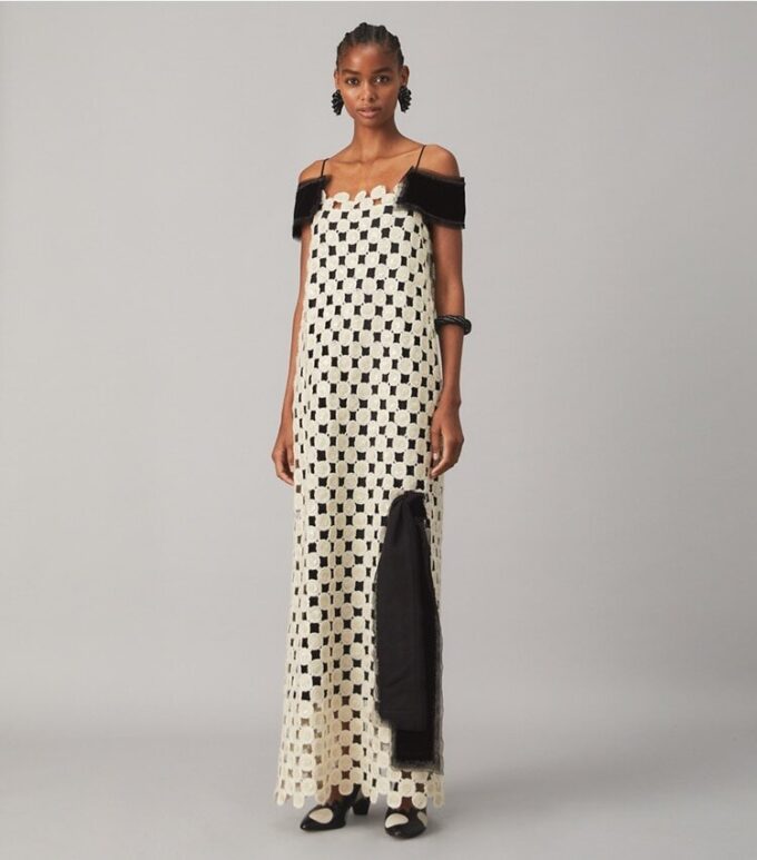 Wool Guipure Embellished Dress Wool Guipure Embellished Dress