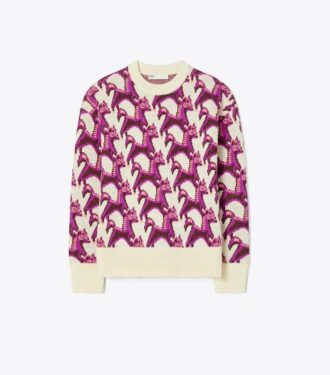 Wool Jacquard Crewneck Sweater
