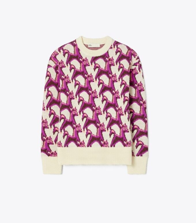 Wool Jacquard Crewneck Sweater Wool Jacquard Crewneck Sweater