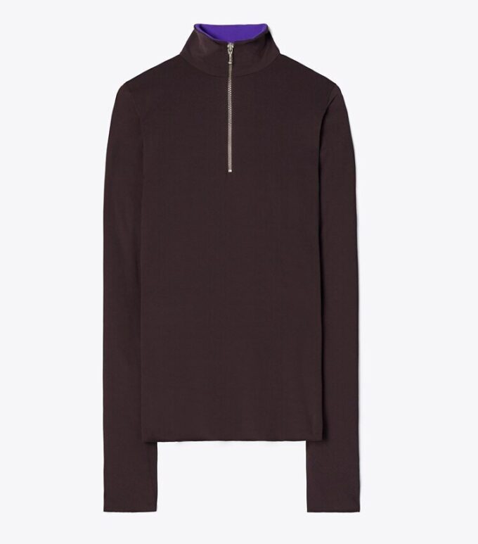 Zip Front Long-Sleeve Jersey Top Zip Front Long-Sleeve Jersey Top
